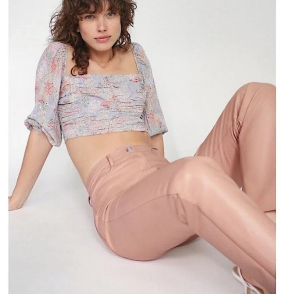 Aritzia Wilfred The Melina Pants Dusty Rose Straight Leg Trousers High Waist 8
